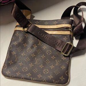Stylish Monogram Brown Messenger Bag